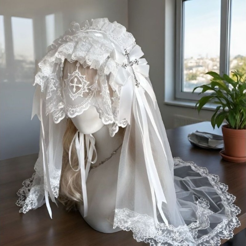 Anime Cosplay Nun - Copricapo Gotico Angelo Oscuro con Velo