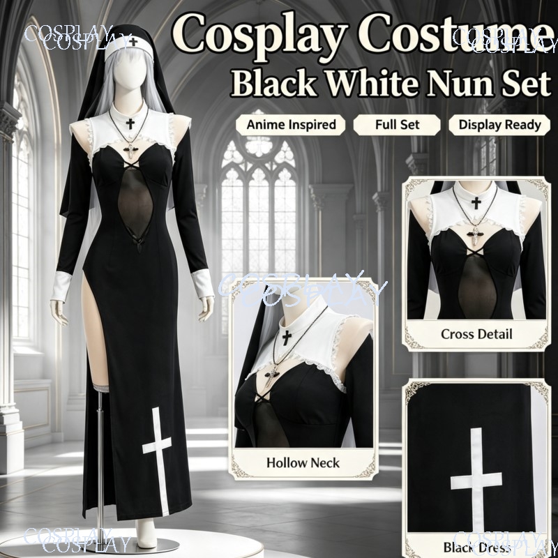 Costume da Suora con Spacco Al - Anime Cosplay Nun recensione e prezzo