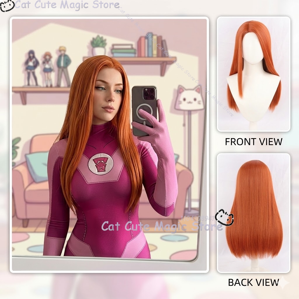 Samantha Eve Wilkins Atom Eve  - Anime Cosplay Orange Hair recensione e prezzo